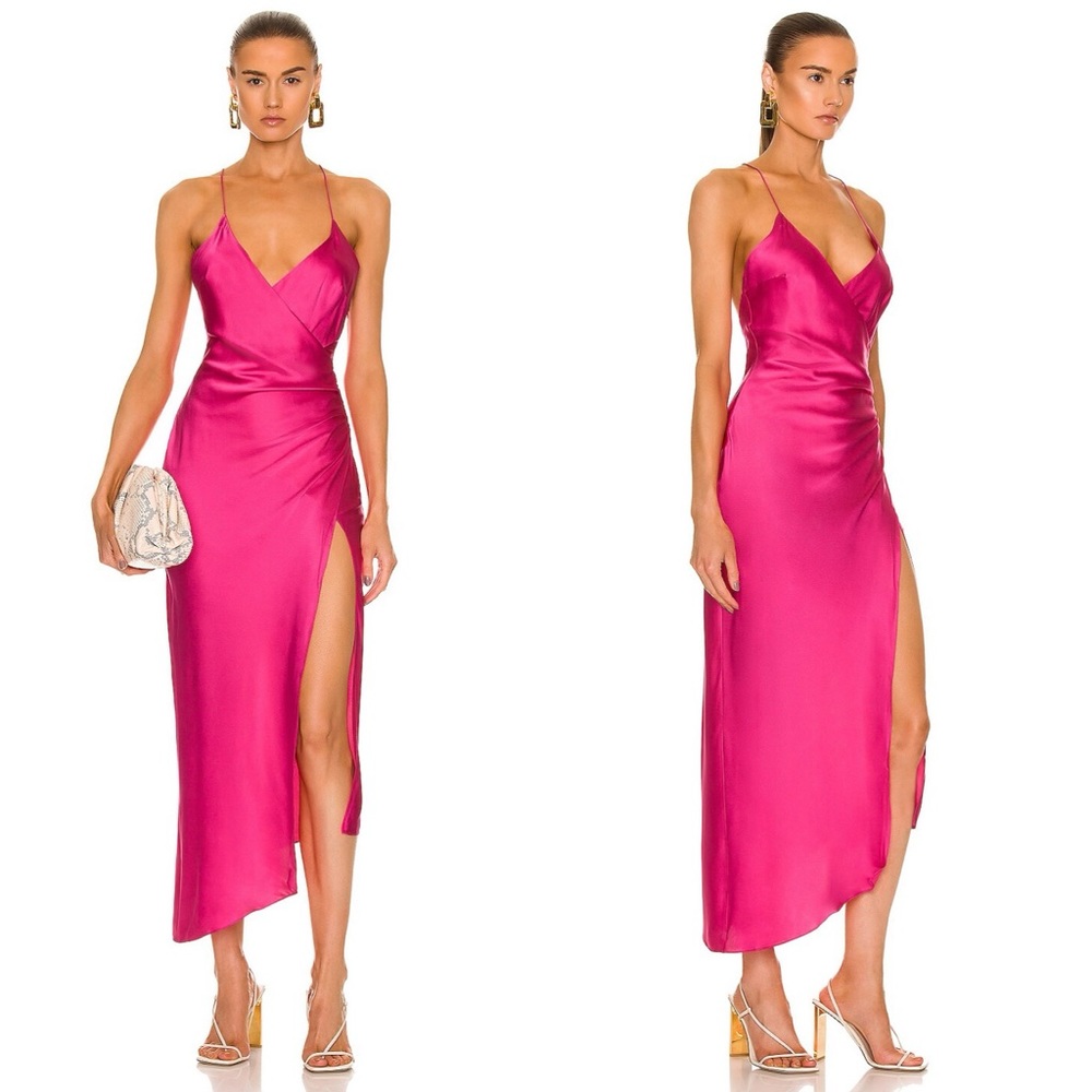 NWT retrofete SER.O.YA Emma Silk Dress in Fuchsia Purple Women’s Size XS